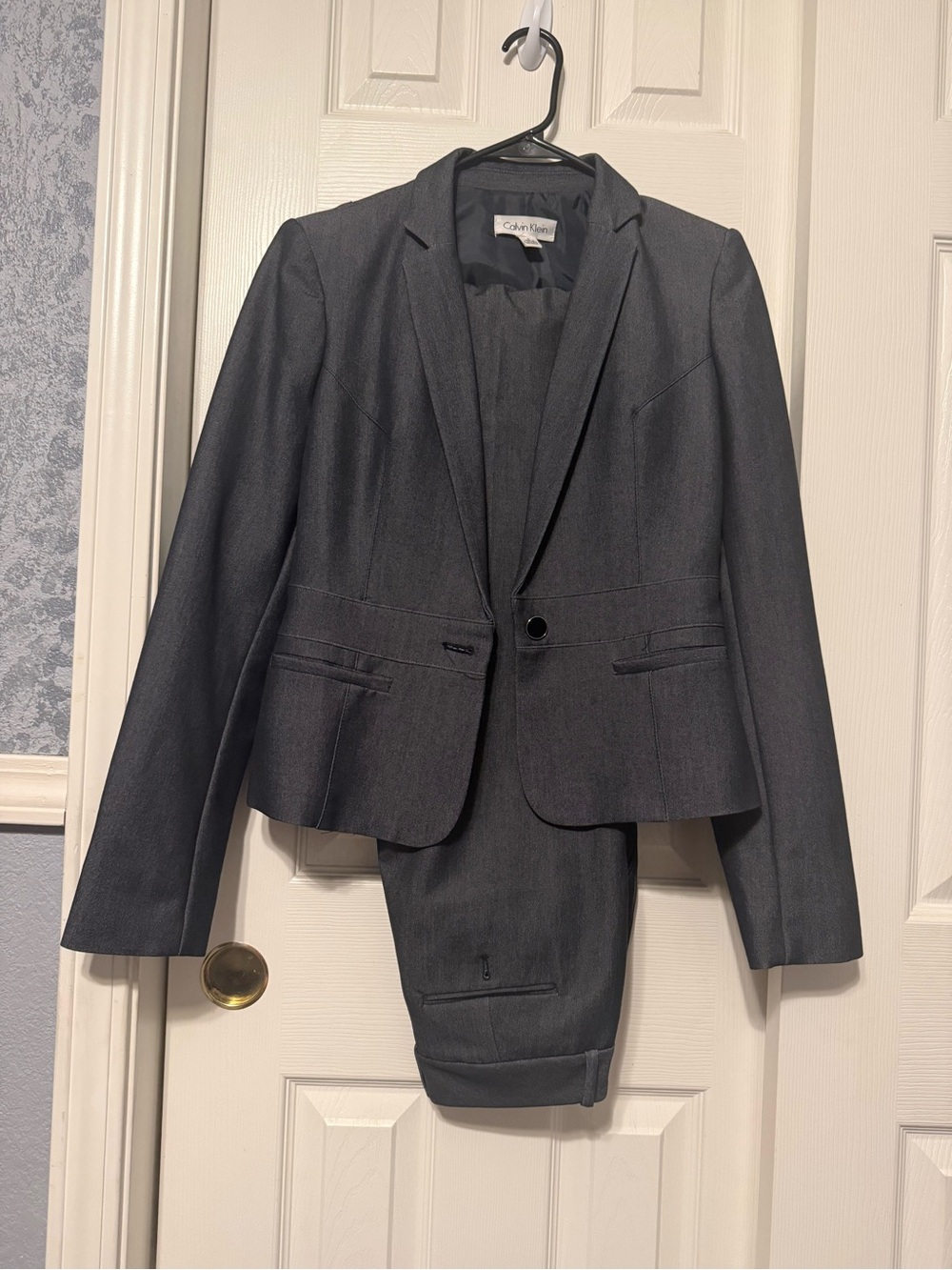 Calvin Klein Dark Charcoal Gray Women's Tailored Blazer & Pants